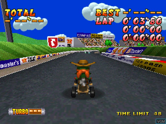 In-game screen of the game Extreme Go-Kart Racing on Sony Playstation