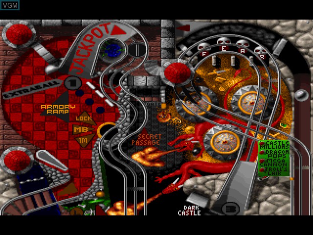 In-game screen of the game Extreme Pinball on Sony Playstation