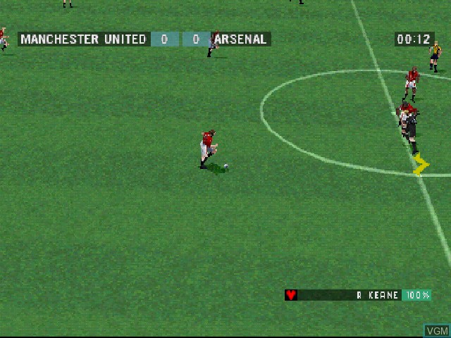 In-game screen of the game F.A. Premier League Stars, The on Sony Playstation