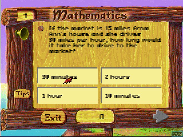 In-game screen of the game Faire Games - Mathematics on Sony Playstation