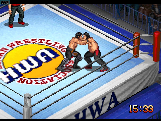 In-game screen of the game Fire ProWrestling G on Sony Playstation