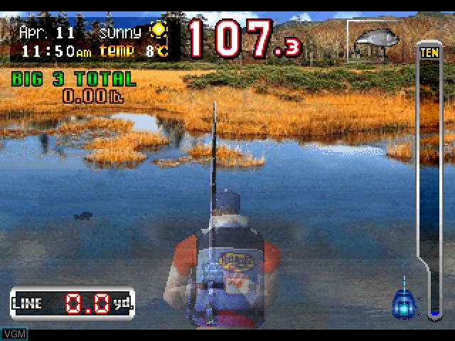 In-game screen of the game Fisherman's Bait 2 - Big Ol' Bass on Sony Playstation