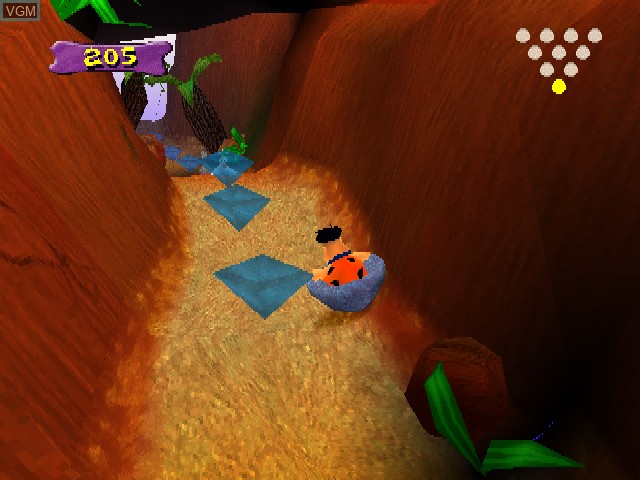 In-game screen of the game Flintstones, The - Bedrock Bowling on Sony Playstation