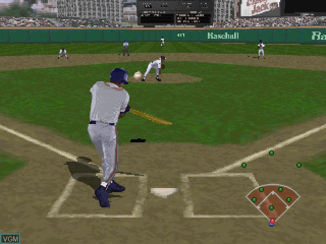 In-game screen of the game Frank Thomas Big Hurt Baseball on Sony Playstation