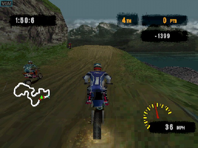 In-game screen of the game Freestyle Motocross - McGrath Vs. Pastrana on Sony Playstation
