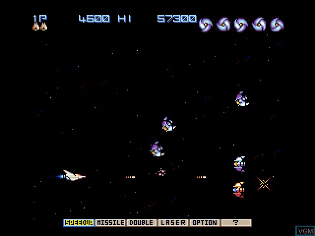In-game screen of the game Gradius Deluxe Pack on Sony Playstation
