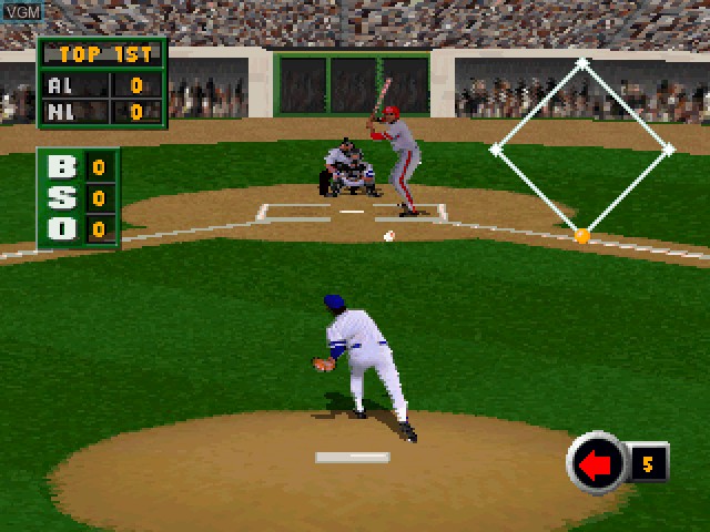 In-game screen of the game Grand Slam on Sony Playstation