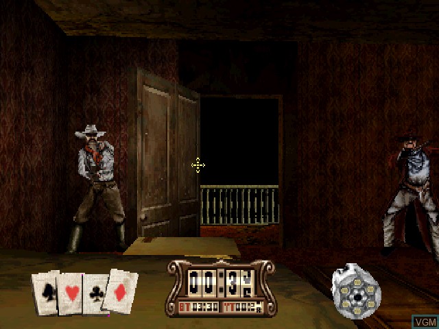 In-game screen of the game Gunfighter - La Légende de Jesse James on Sony Playstation