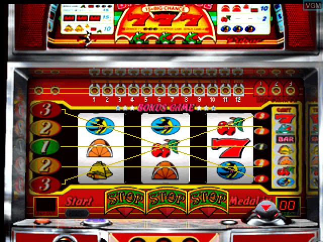 In-game screen of the game Hissatsu Pachi-Slot Station 4 on Sony Playstation