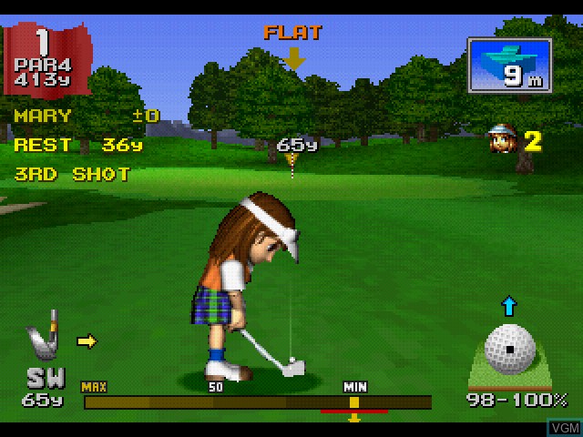In-game screen of the game Hot Shots Golf on Sony Playstation
