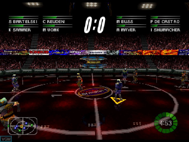 In-game screen of the game Professional Underground League of Pain on Sony Playstation