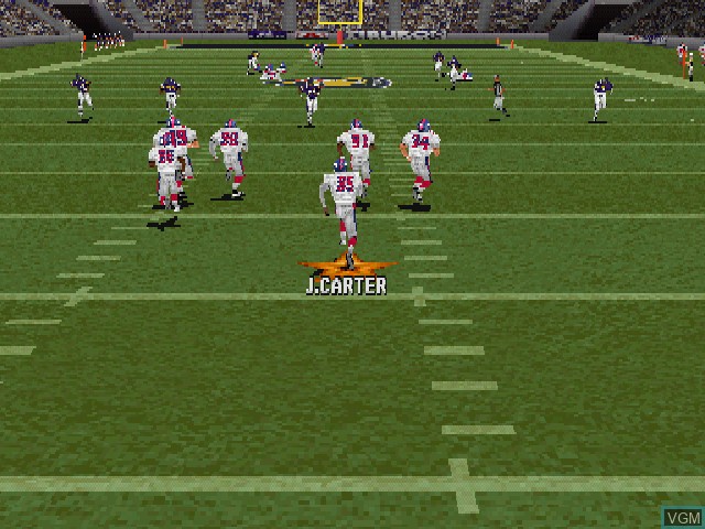 In-game screen of the game Madden NFL 2002 on Sony Playstation