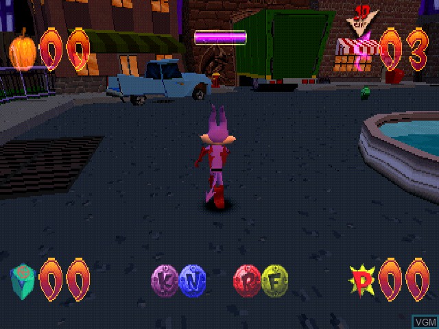 In-game screen of the game Jersey Devil on Sony Playstation