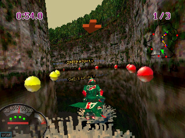 In-game screen of the game Jet Moto on Sony Playstation