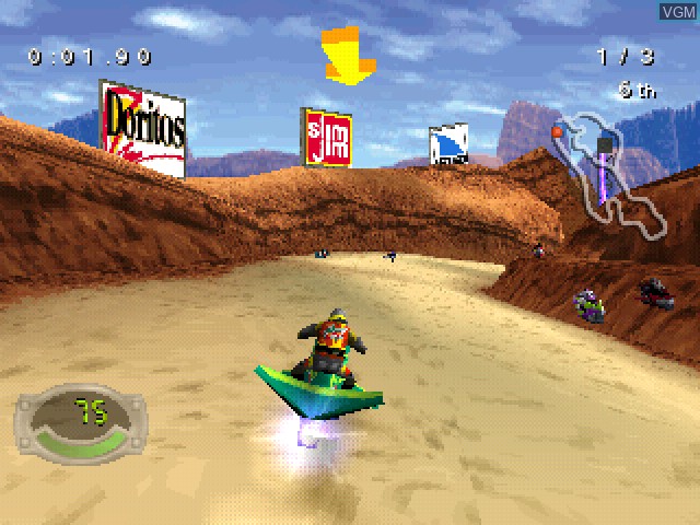In-game screen of the game Jet Moto 3 on Sony Playstation