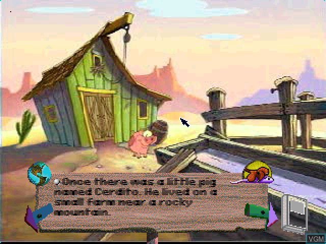In-game screen of the game Liquid Books Adventure 2 - Amrita's Trees and Cerdito and the Coyote on Sony Playstation
