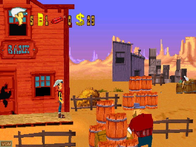 In-game screen of the game Lucky Luke on Sony Playstation