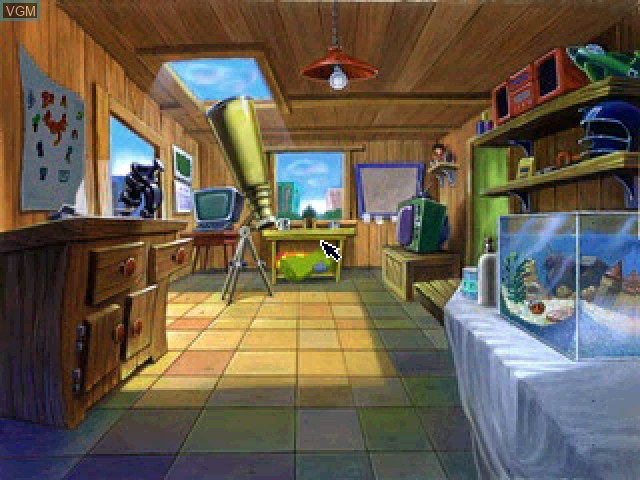 In-game screen of the game A Mars Moose Adventure - Stay & Play 1 - In the Clubhouse on Sony Playstation