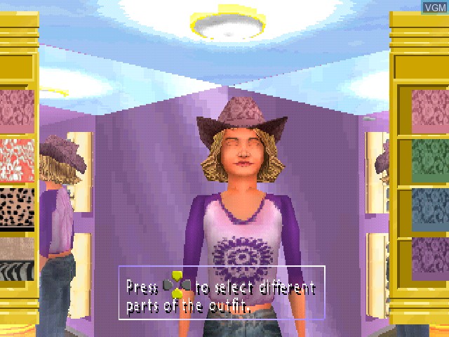 In-game screen of the game Mary-Kate and Ashley - Magical Mystery Mall on Sony Playstation