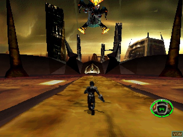 In-game screen of the game MDK on Sony Playstation