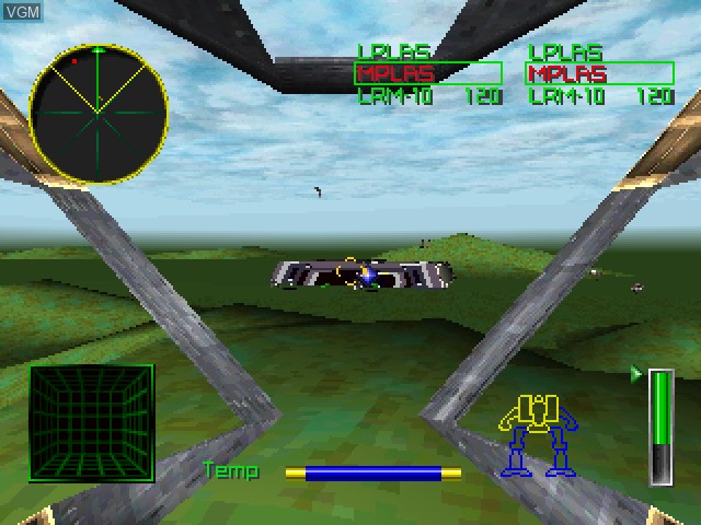 In-game screen of the game MechWarrior 2 - 31st Century Combat on Sony Playstation