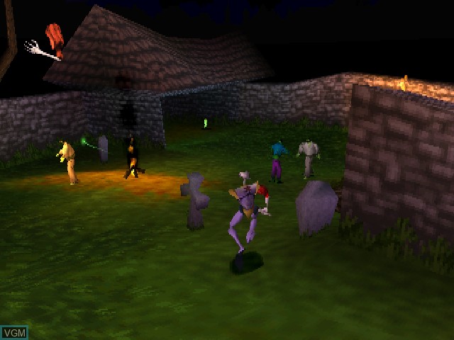 In-game screen of the game Medievil on Sony Playstation