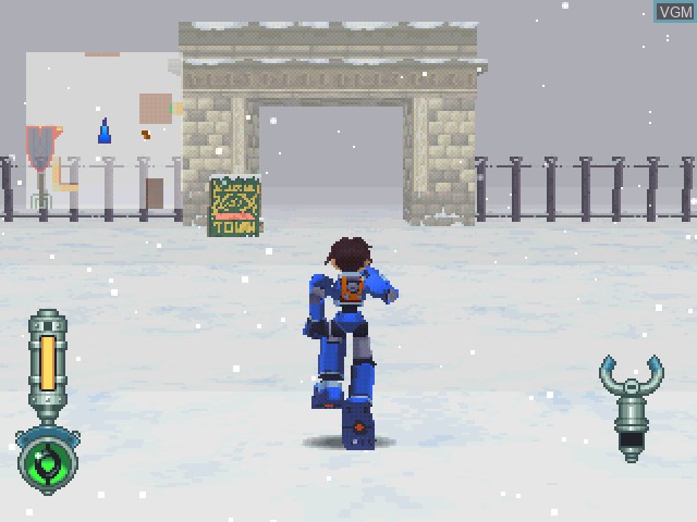 In-game screen of the game Mega Man Legends 2 on Sony Playstation
