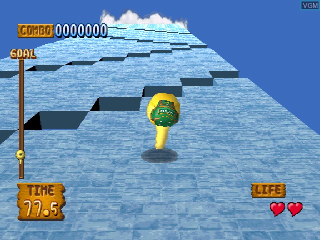 In-game screen of the game Monster Rancher Hop-A-Bout on Sony Playstation