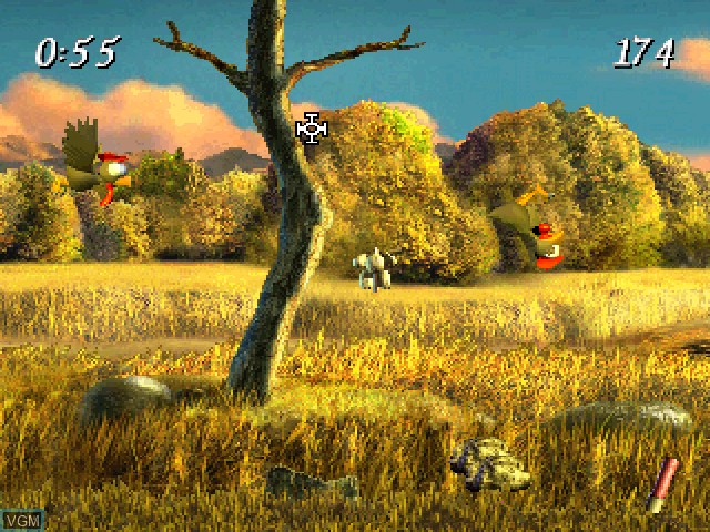 In-game screen of the game Moorhuhn 2 - Die Jagd Geht Weiter on Sony Playstation