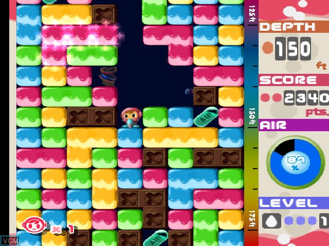 In-game screen of the game Mr. Driller on Sony Playstation