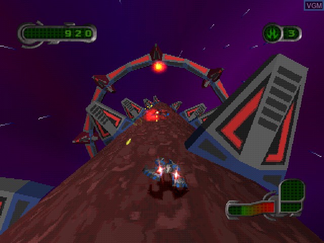 In-game screen of the game Nanotek Warrior on Sony Playstation