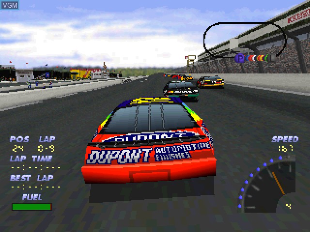 In-game screen of the game NASCAR 98 on Sony Playstation