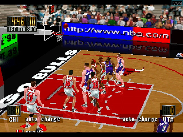 In-game screen of the game NBA In The Zone '98 on Sony Playstation