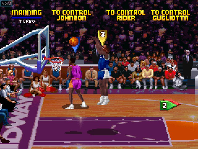 In-game screen of the game NBA Jam Tournament Edition on Sony Playstation