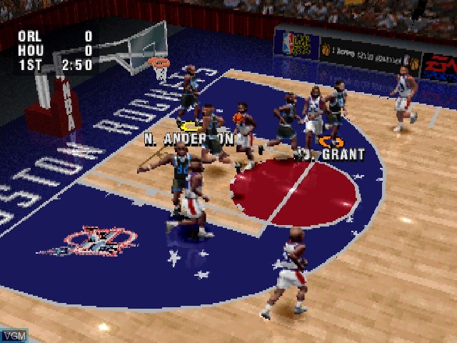 In-game screen of the game NBA Live 96 on Sony Playstation