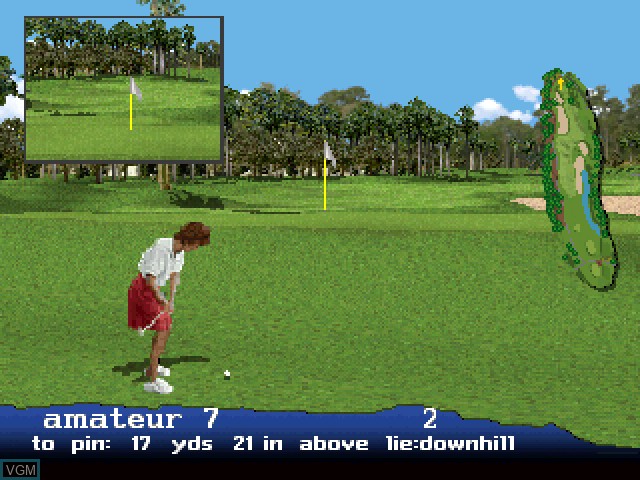 In-game screen of the game PGA Tour 97 on Sony Playstation