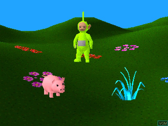 In-game screen of the game Play with the Teletubbies on Sony Playstation