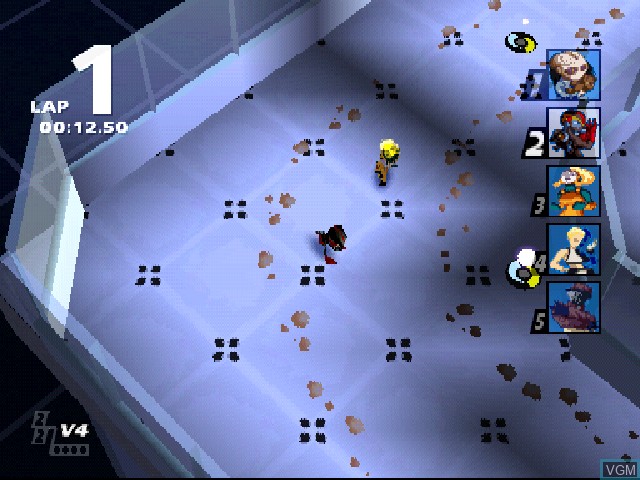 In-game screen of the game Micro Maniacs on Sony Playstation