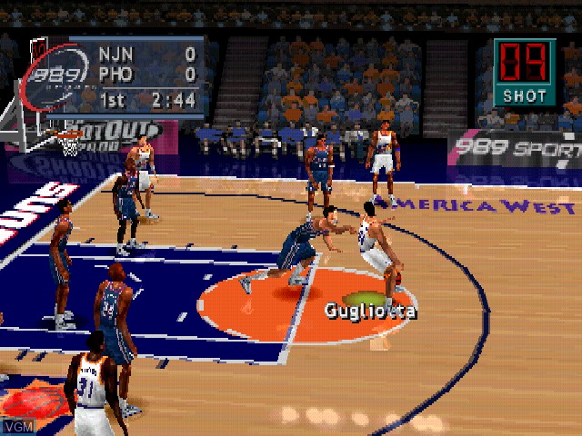 In-game screen of the game NBA ShootOut 2000 on Sony Playstation