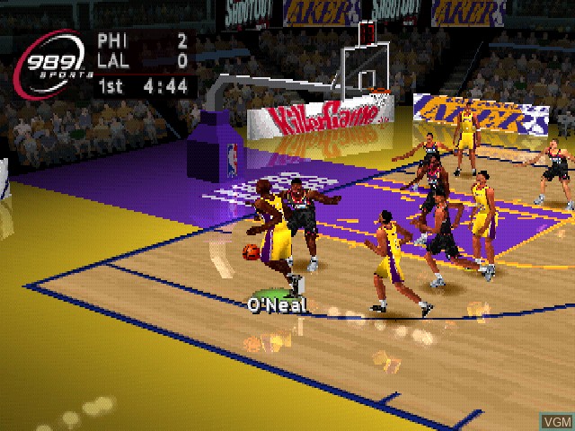 In-game screen of the game NBA ShootOut 2002 on Sony Playstation