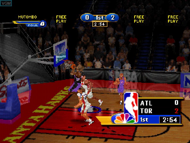 In-game screen of the game NBA Showtime - NBA on NBC on Sony Playstation