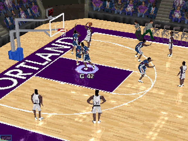In-game screen of the game NCAA Final Four 99 on Sony Playstation