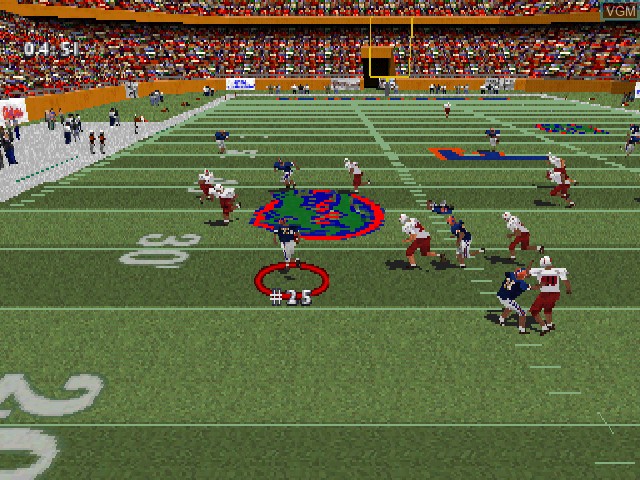 In-game screen of the game NCAA GameBreaker 98 on Sony Playstation