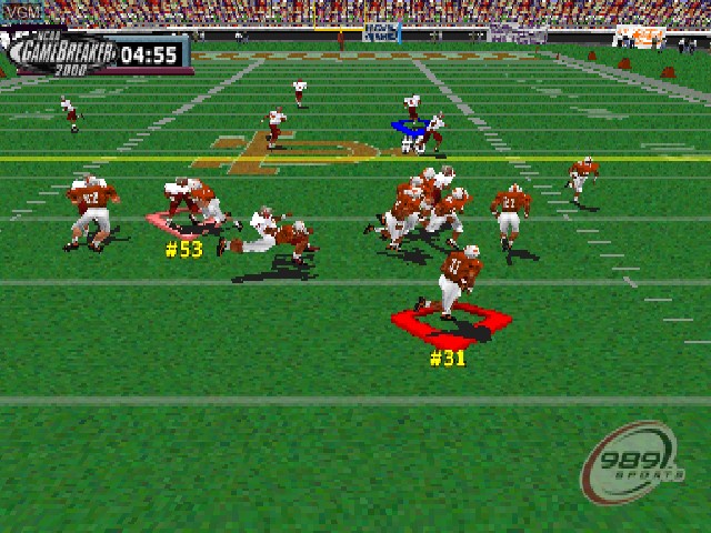In-game screen of the game NCAA GameBreaker 2000 on Sony Playstation