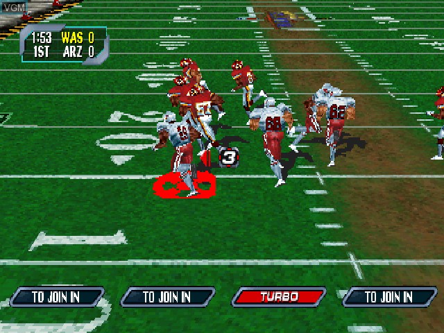 In-game screen of the game NFL Blitz 2000 on Sony Playstation