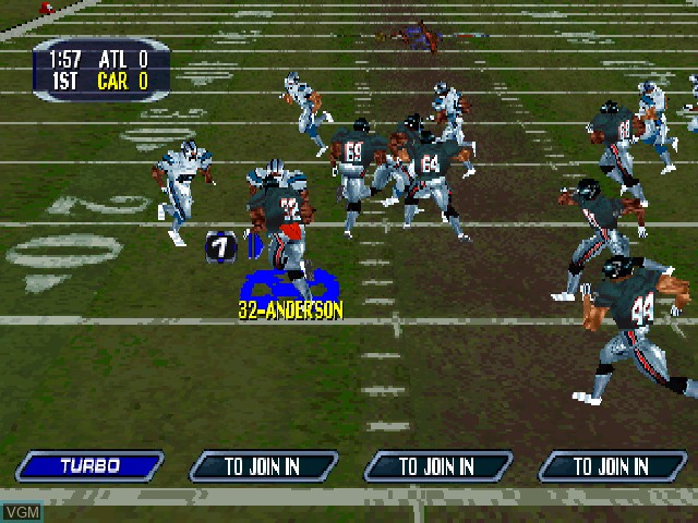 In-game screen of the game NFL Blitz 2001 on Sony Playstation
