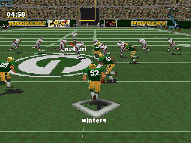 In-game screen of the game NFL GameDay 98 on Sony Playstation