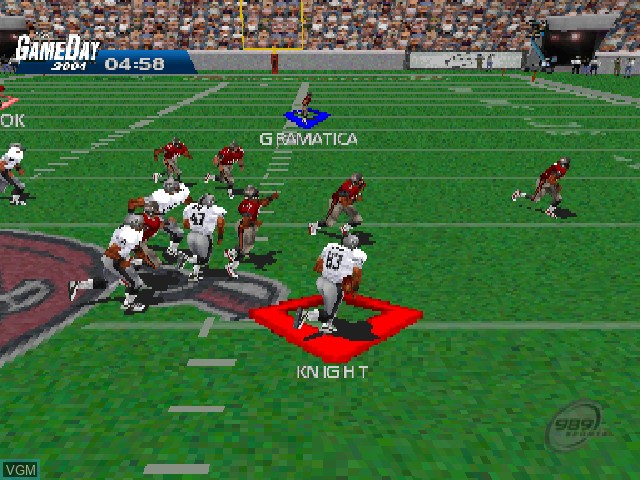 In-game screen of the game NFL GameDay 2004 on Sony Playstation