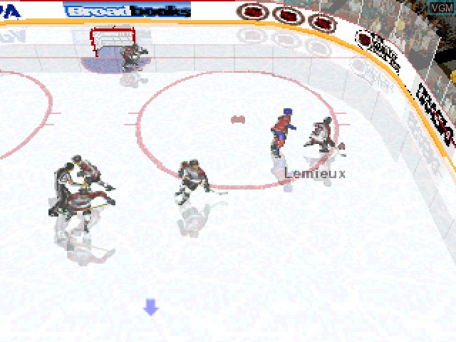 In-game screen of the game NHL FaceOff '97 on Sony Playstation