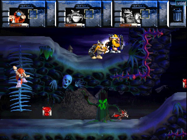 In-game screen of the game Norse by Norsewest - The Return of the Lost Vikings on Sony Playstation